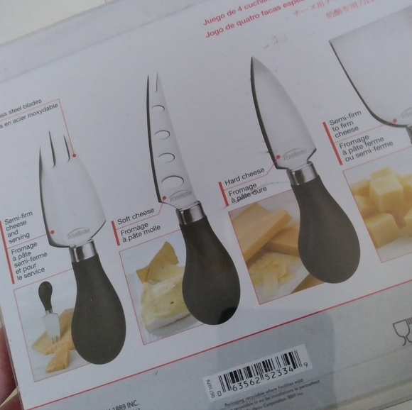 Trudeau 4pc Specialty Cheese Knives Serving Fork Set, NEW Knife Charcuterie - Picture 3 of 3